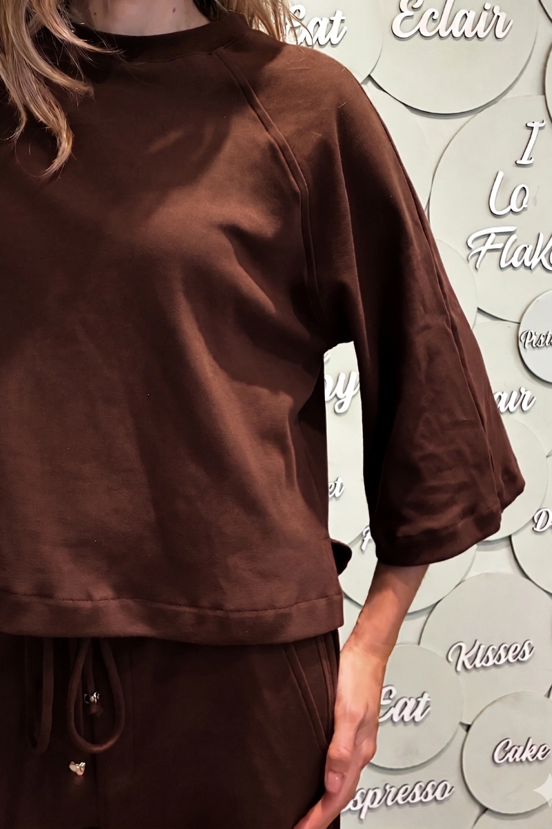Hidrogênio - BLUSA MG RAGLAN ALGODÃO EGIPICIO MARROM - 20766031