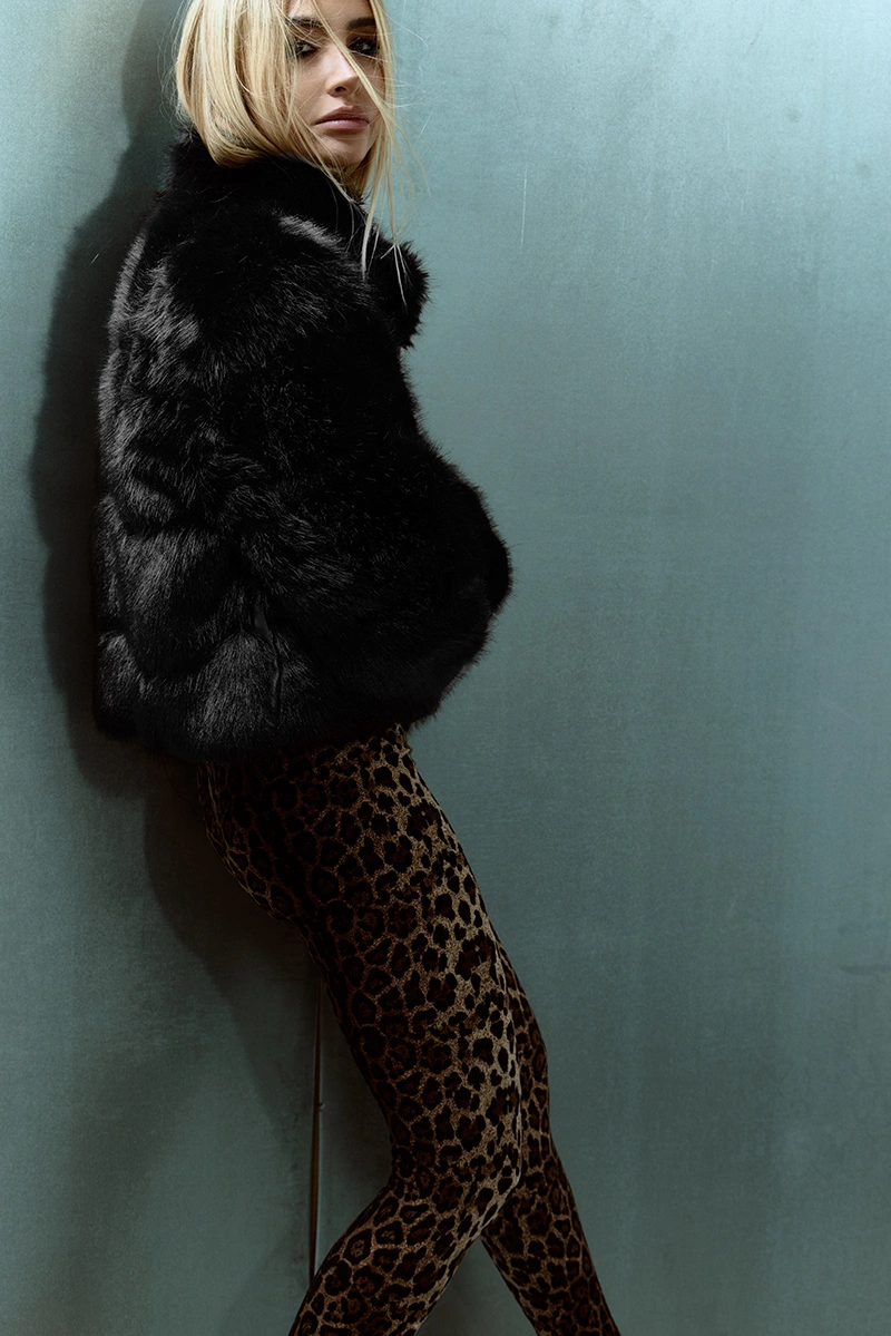 Dot Clothing - Liliane Dot Clothing Black Fur Coat - E0926PRETO