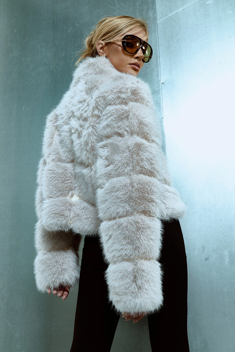 Dot Clothing - Liliane Dot Clothing Off-White Fur Coat - E0926OFF