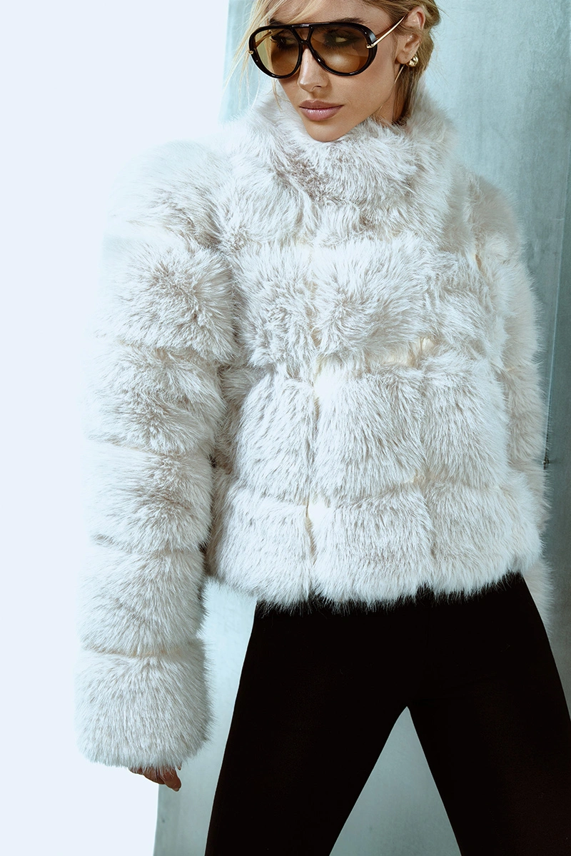 Dot Clothing - Liliane Dot Clothing Off-White Fur Coat - E0926OFF