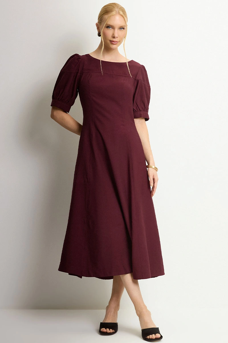 Miss Misses - Vestido Midi Ohana Vinho - 54744006