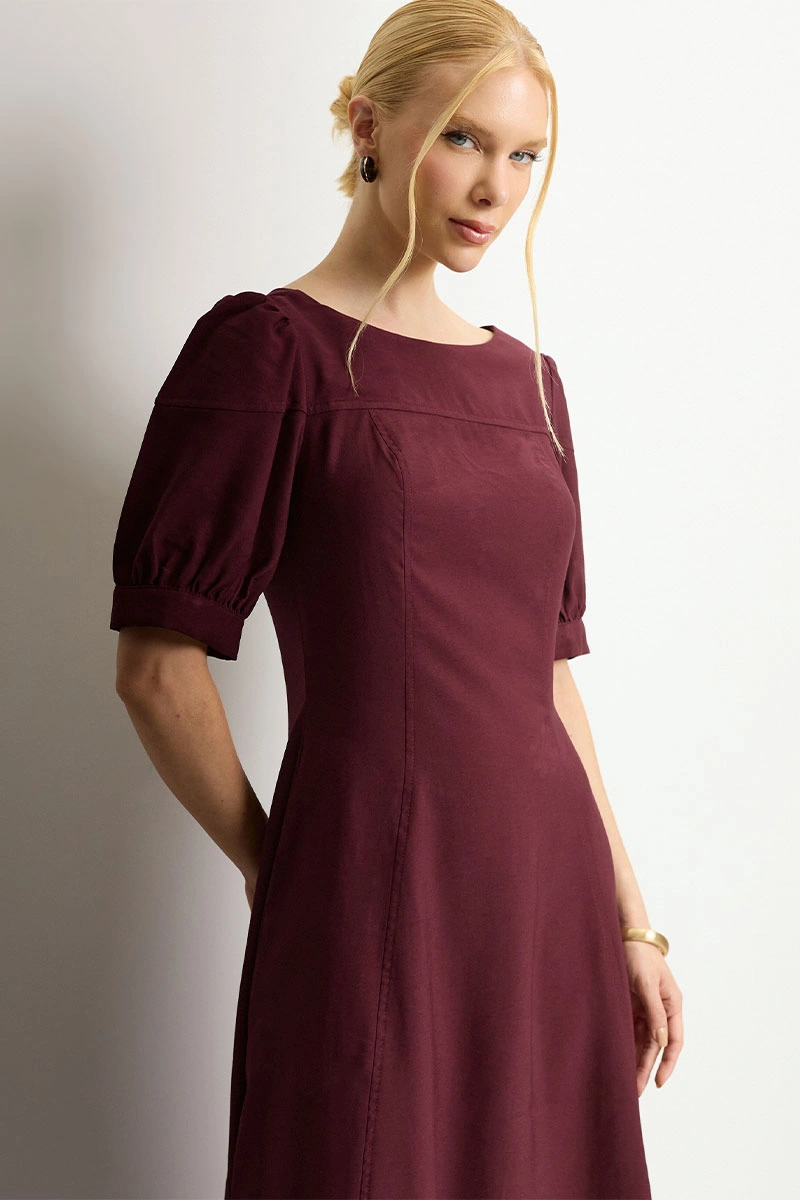 Miss Misses - Vestido Midi Ohana Vinho - 54744006