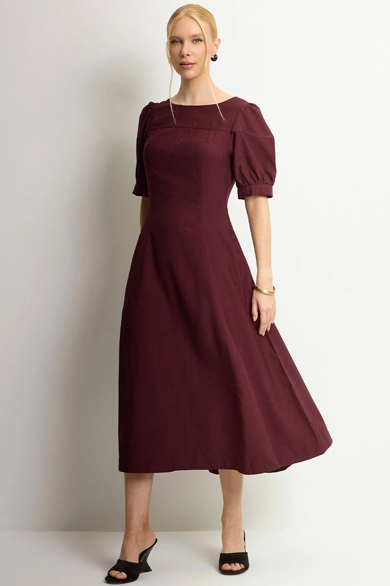 Miss Misses - Vestido Midi Ohana Vinho - 54744006