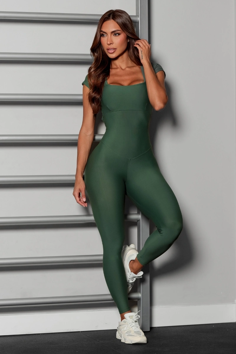 Garotafit - Macacão Vitoria Verde Escuro - MAC263HE