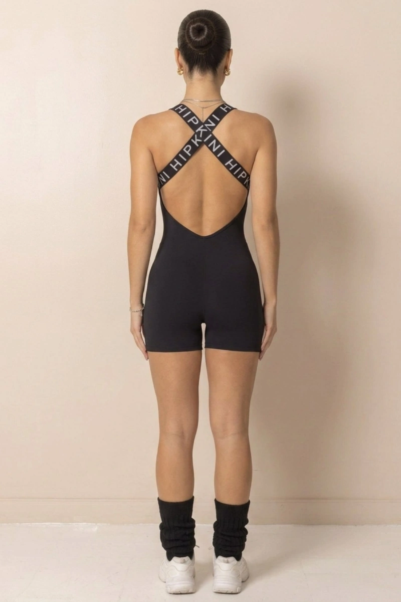 Hipkini - Macaquinho Com Tule  Fitness Clubhouse Preto - 33331832