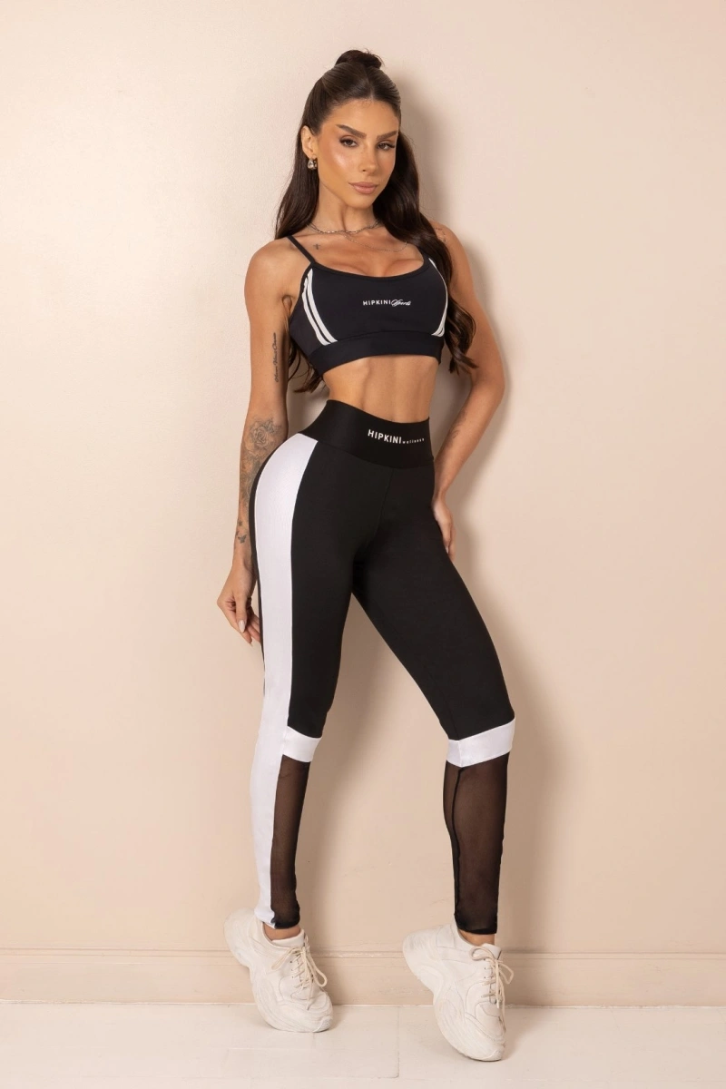 Hipkini - Legging Fitness ClubHouse Preta com Tule - 33331836