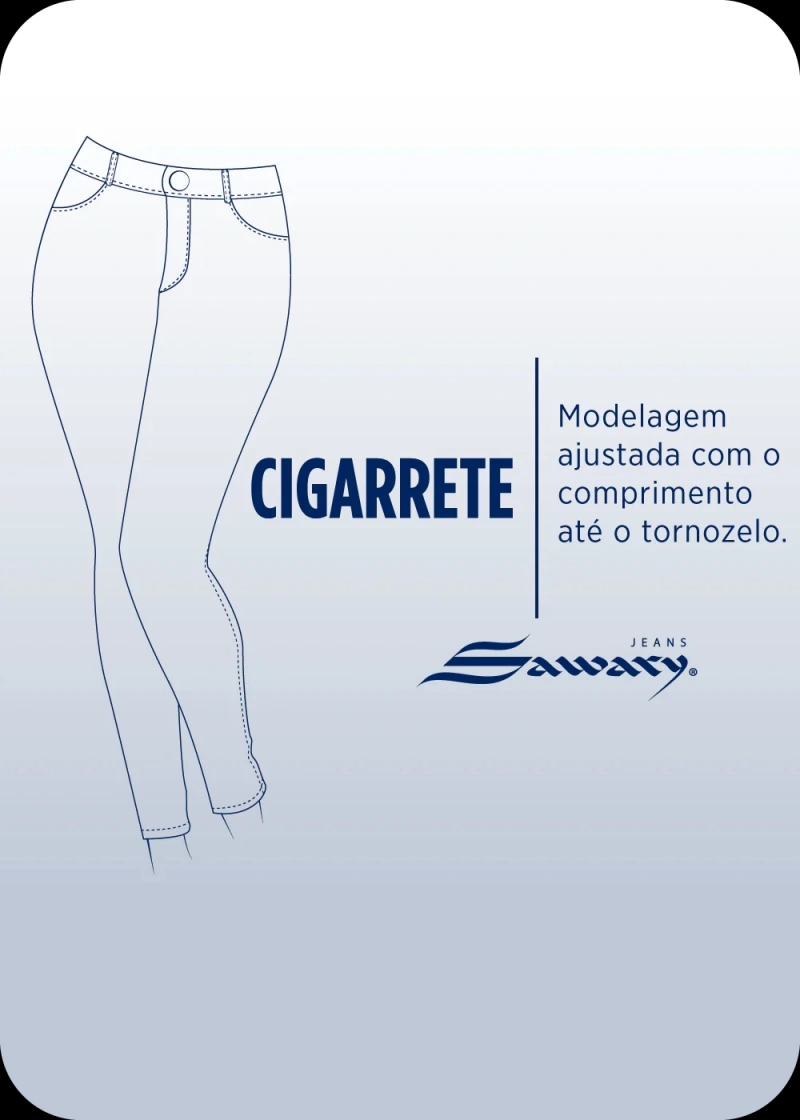 Sawary - Calça Resinada Sawary Cigarrete Preto- 283080 - 283080
