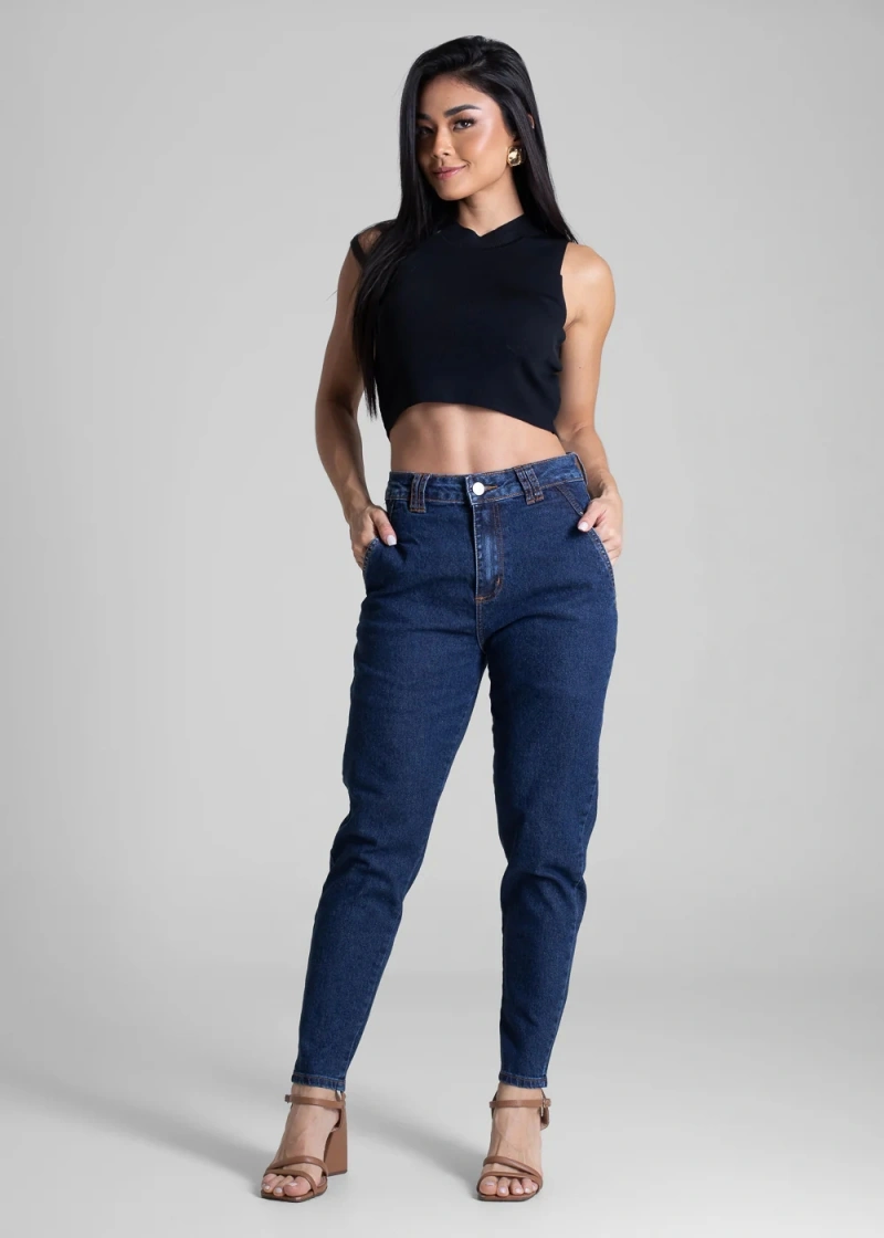 Sawary - Calça Jeans Sawary Mom Azul-282750 - 282750