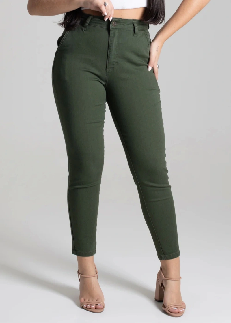 Sawary - Calça Sarja Sawary Mom Verde-276970 - 276970