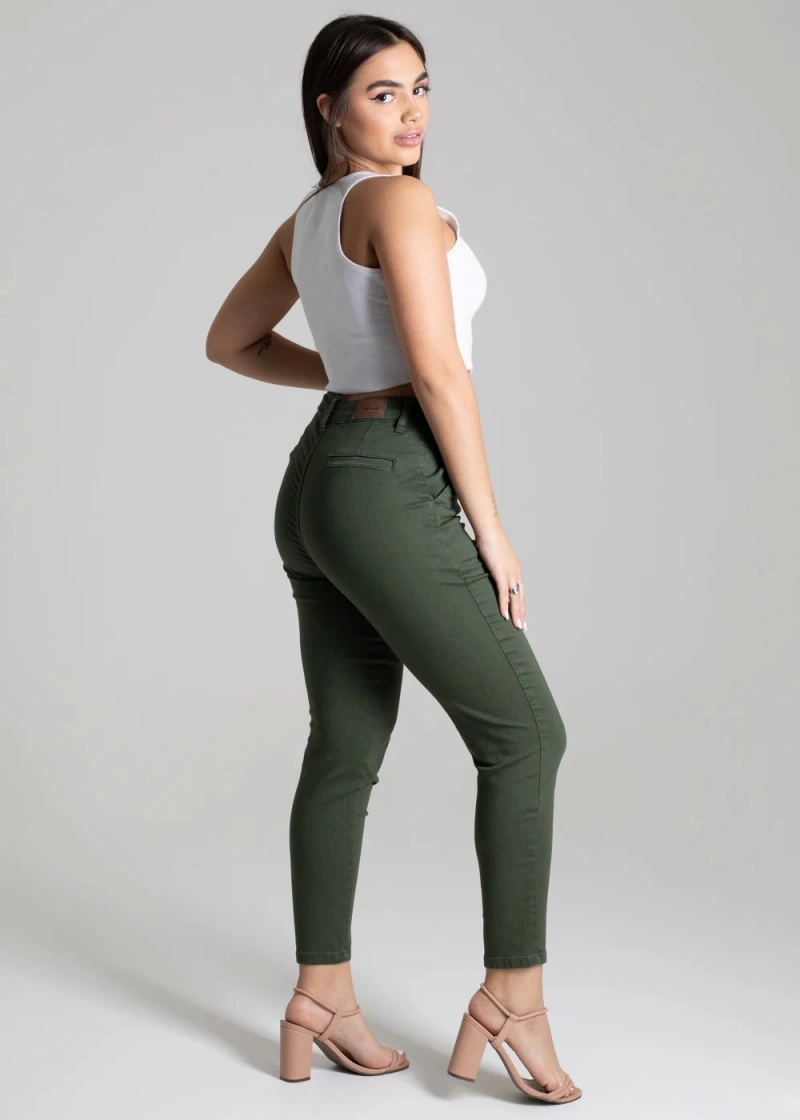 Sawary - Calça Sarja Sawary Mom Verde-276970 - 276970