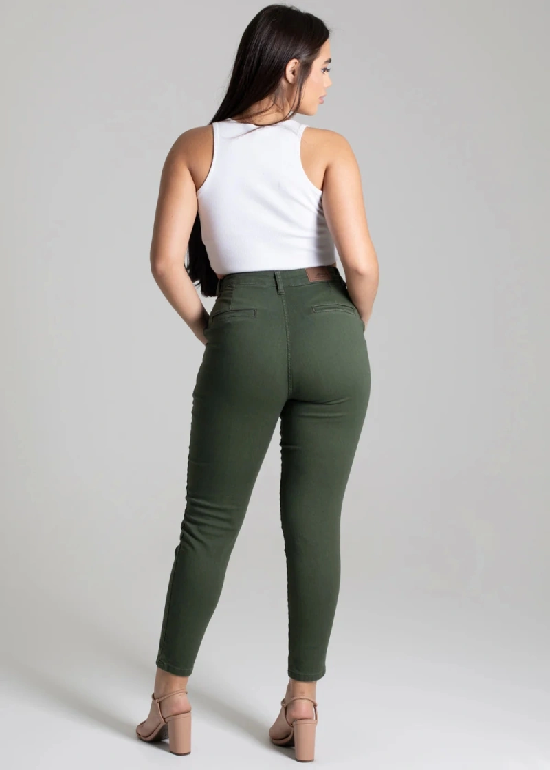 Sawary - Calça Sarja Sawary Mom Verde-276970 - 276970