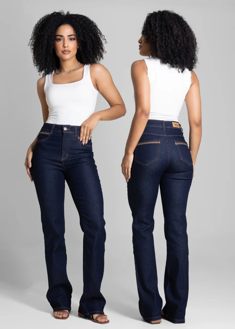 Sawary - Calça Jeans Sawary Boot Cut Azul- 282664 - 282664
