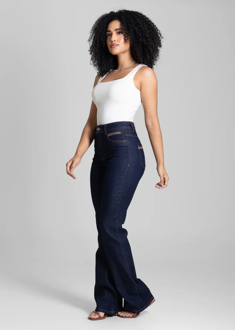 Sawary - Calça Jeans Sawary Boot Cut Azul- 282664 - 282664