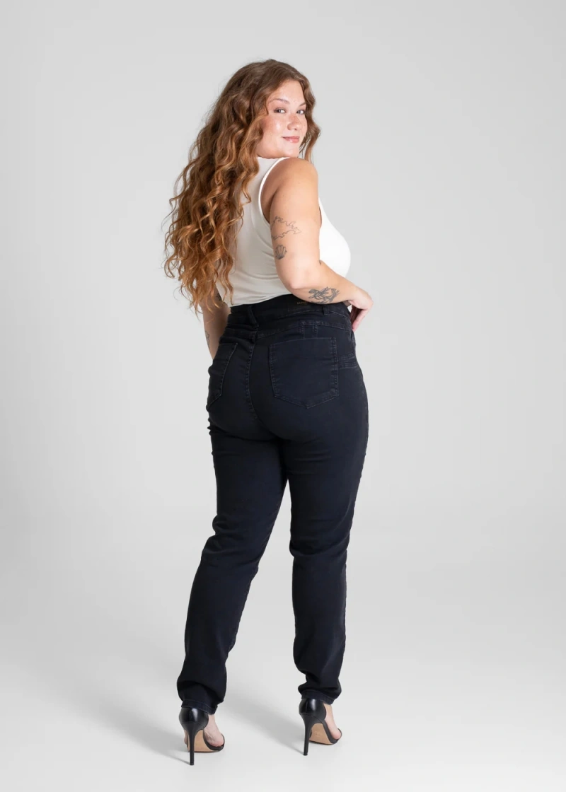 Sawary - Calça Sarja Sawary Plus Size Levanta Bumbum Preto- 280808 - 280808