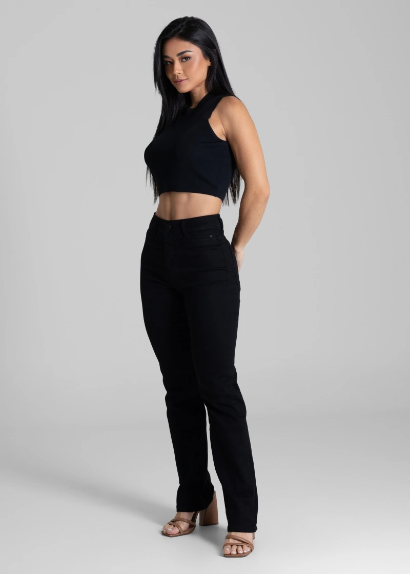 Sawary - Calça Sawary Sarja Reta Preta-283139 - 283139