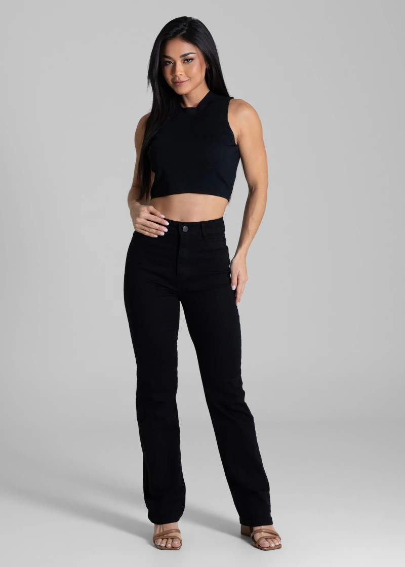 Sawary - Calça Sawary Sarja Reta Preta-283139 - 283139