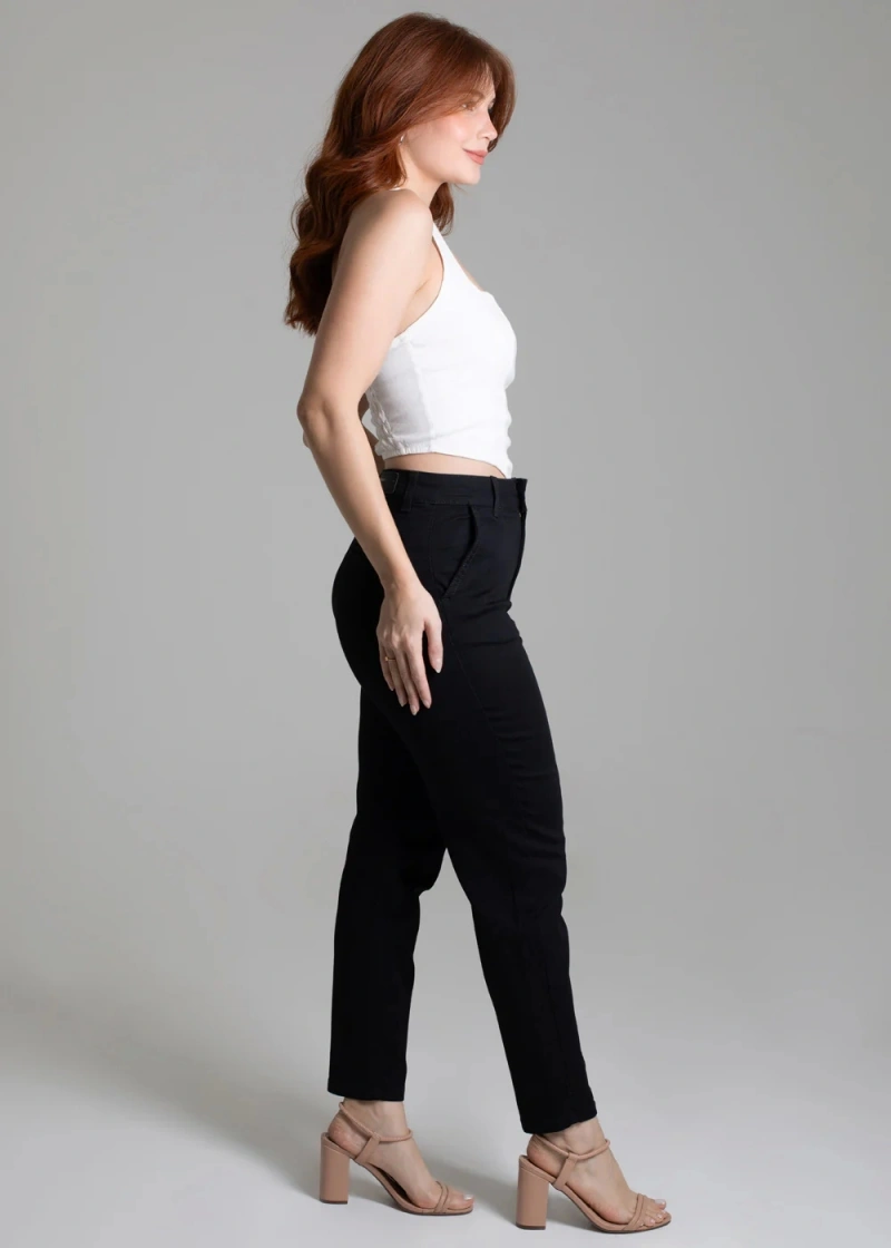 Sawary - Calça Sarja Sawary Mom Preto- 278145 - 278145