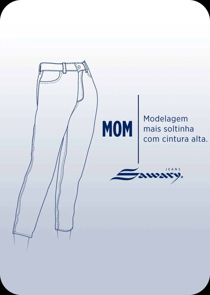 Sawary - Calça Sarja Sawary Mom Preto- 278145 - 278145