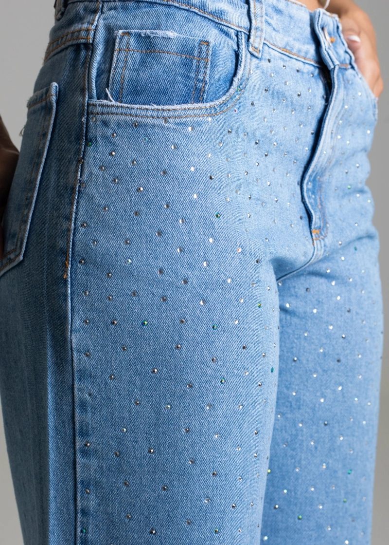 Sawary - Calça Jeans Sawary Wide Leg Azul-283363 - 283363