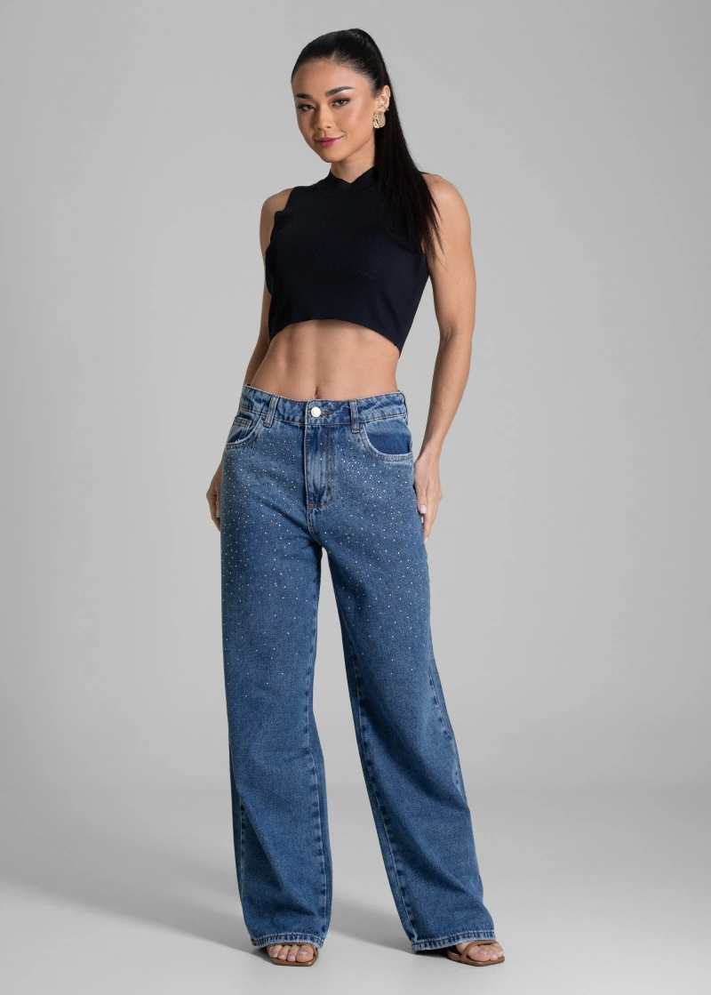 Sawary - Calça Jeans Sawary Wide Leg- 283467 - 283467