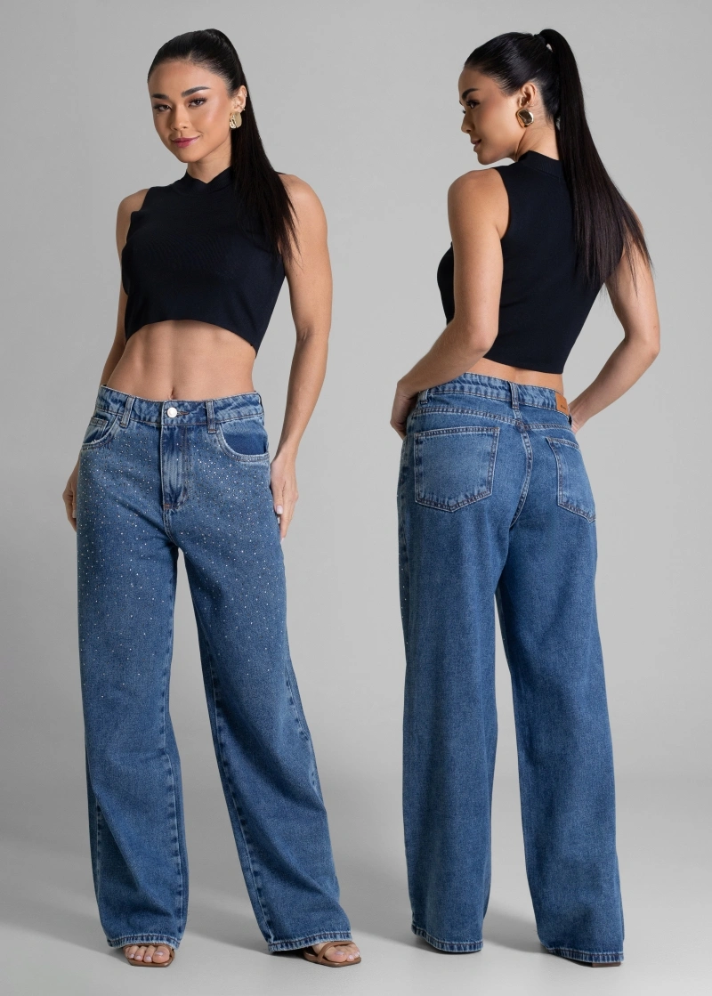 Sawary - Calça Jeans Sawary Wide Leg- 283467 - 283467