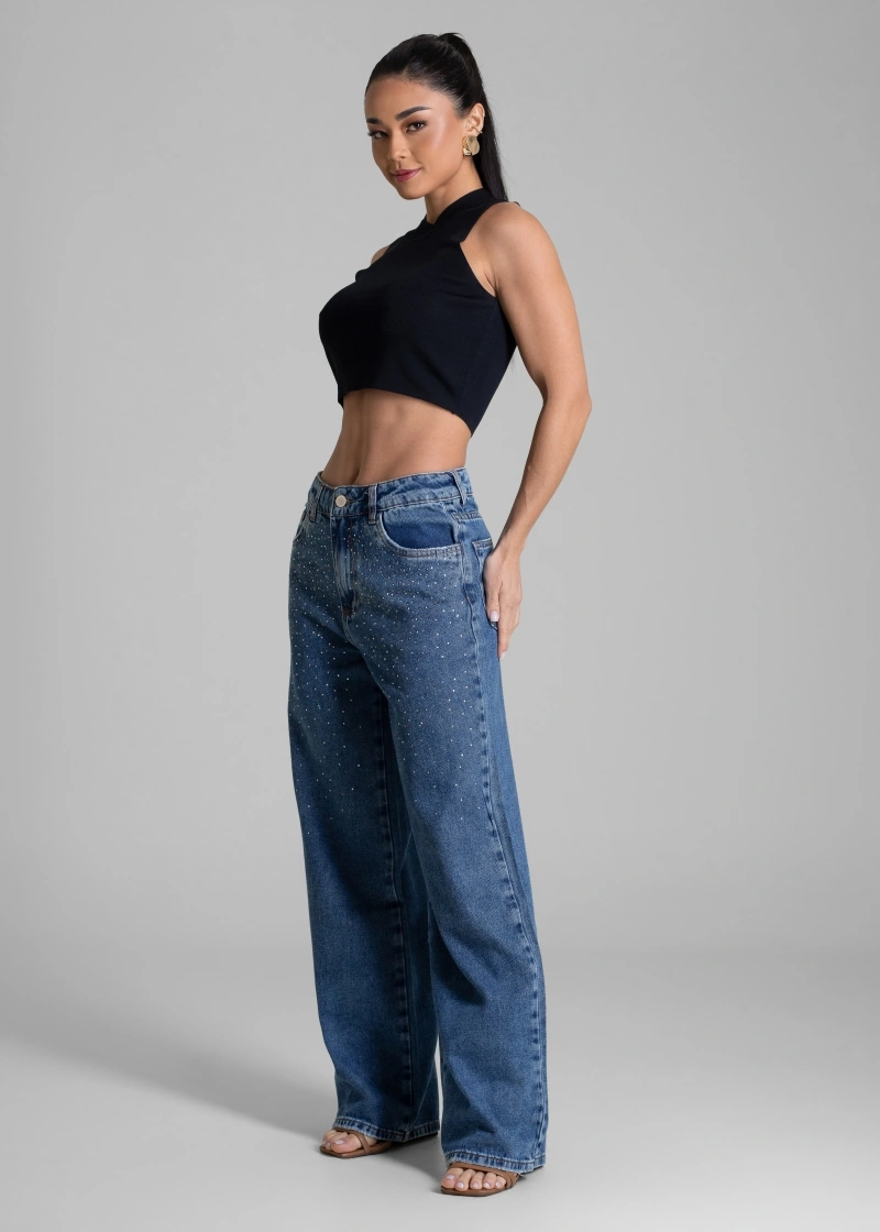 Sawary - Calça Jeans Sawary Wide Leg- 283467 - 283467