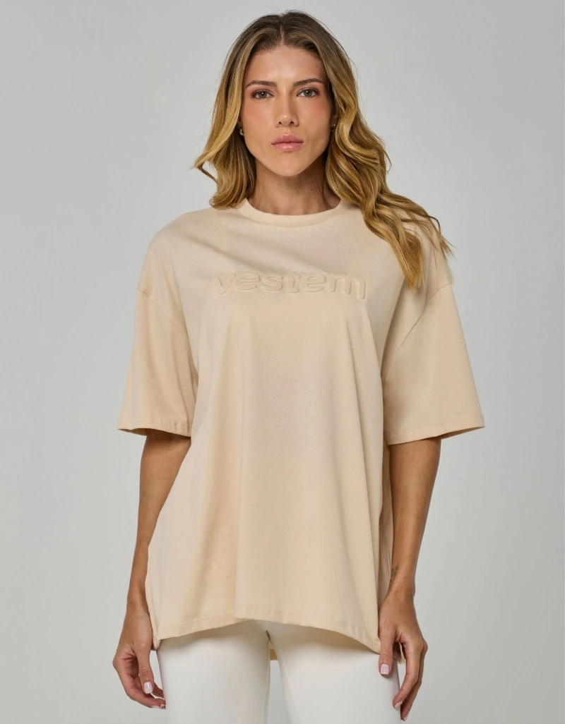 Vestem - Camiseta Oversized Vestem Embossing Bege Marfim - BMC853.I26.C0696