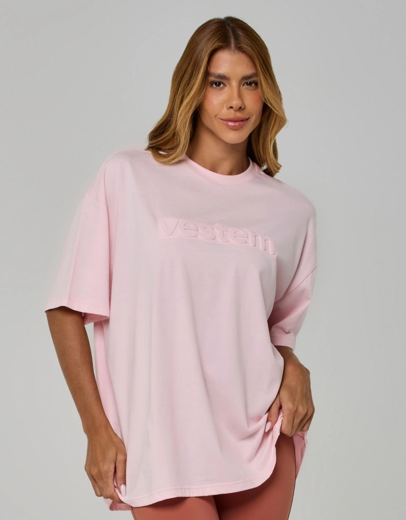 Vestem - Camiseta Oversized Vestem Embossing Rosa Sorvete - BMC853.I26.C0728