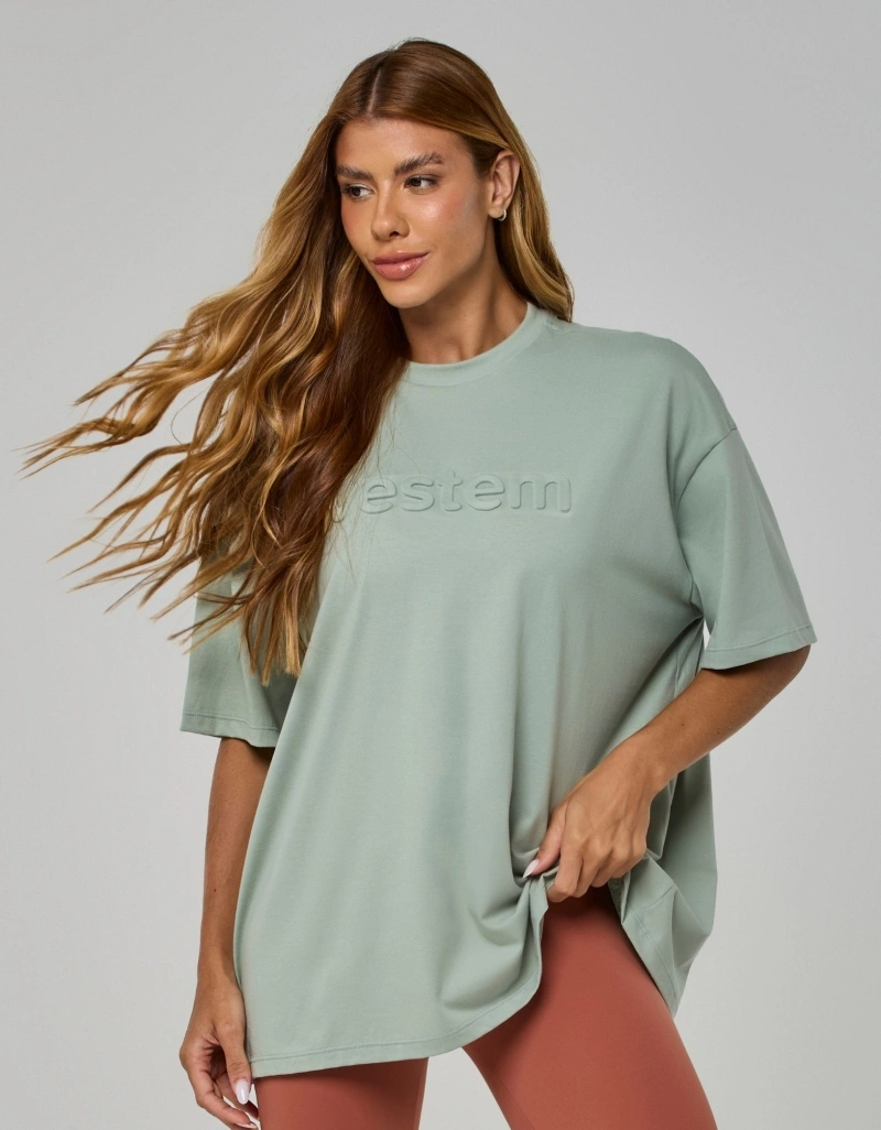 Vestem - Camiseta Oversized Vestem Embossing Verde Salvia - BMC853.I26.C0467