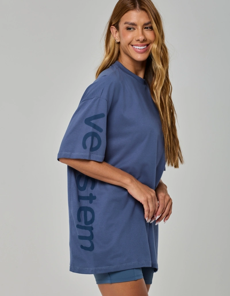 Vestem - Camiseta Oversized Sport Society Azul Vintage - BMC864.I26.C0738