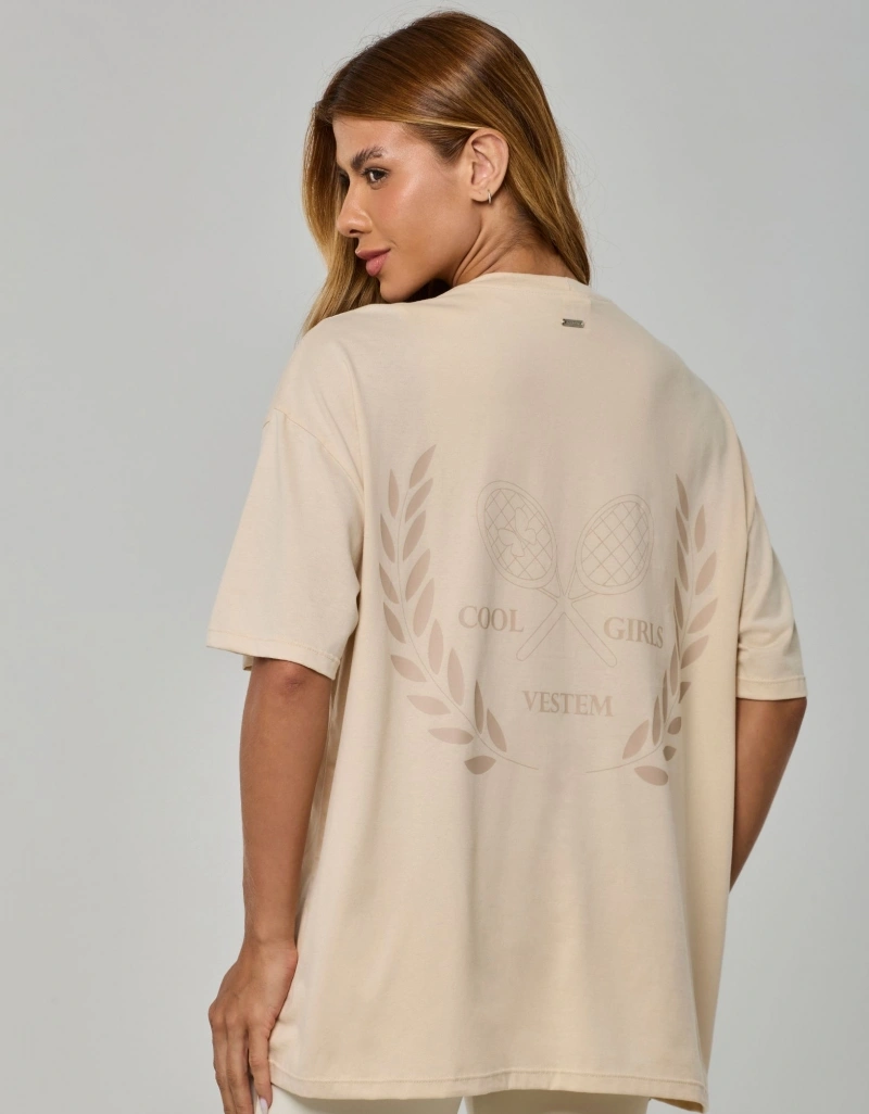 Vestem - Camiseta Oversized Vintage Sport By Vestem Bege Marfim - BMC867.I26.C0696