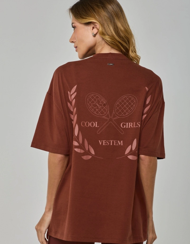 Vestem - Camiseta Oversized Vintage Sport By Vestem Marrom Sépia - BMC867.I26.C0697