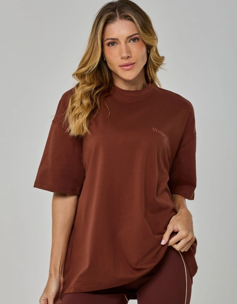 Vestem - Camiseta Oversized Vintage Sport By Vestem Marrom Sépia - BMC867.I26.C0697