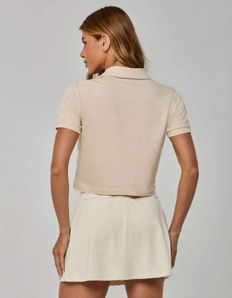 Vestem - Blusa Cropped Polo Matchpoint Bege Marfim - BMC868.I26.C0696