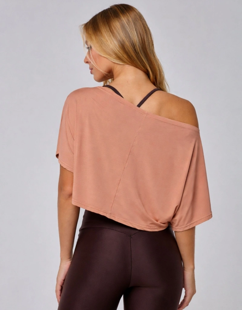 Vestem - Blusa Manga Curta Cropped Dual Marrom Machiatto - BMC873.I26.C0753