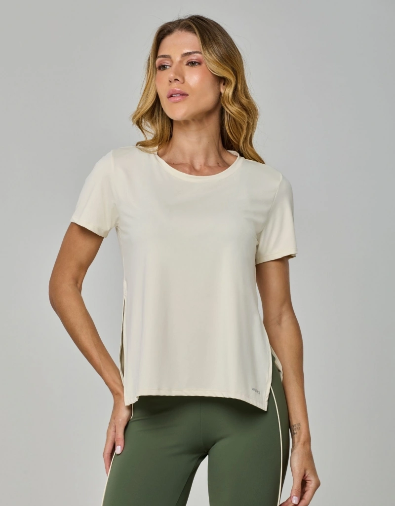Vestem - Blusa Manga Curta Contrast Bege Brule - BMC874.I26.C0760