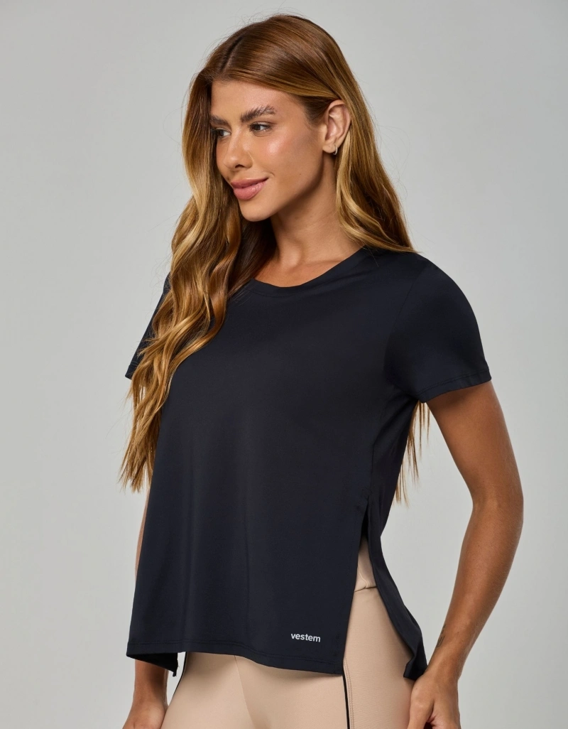 Vestem - Blusa Manga Curta Contrast Preto - BMC874.I26.C0002