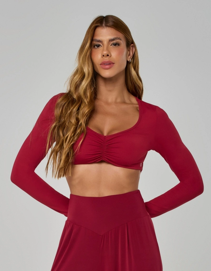 Vestem - Blusa Manga Longa Cropped Nuance Vermelho Valentino - BML506.I26.C0583