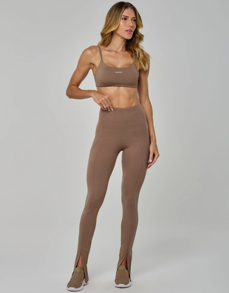 Vestem - Legging Sleek Fit Shape Up com Fenda Marrom Castanho - FS1639.I26.C0432