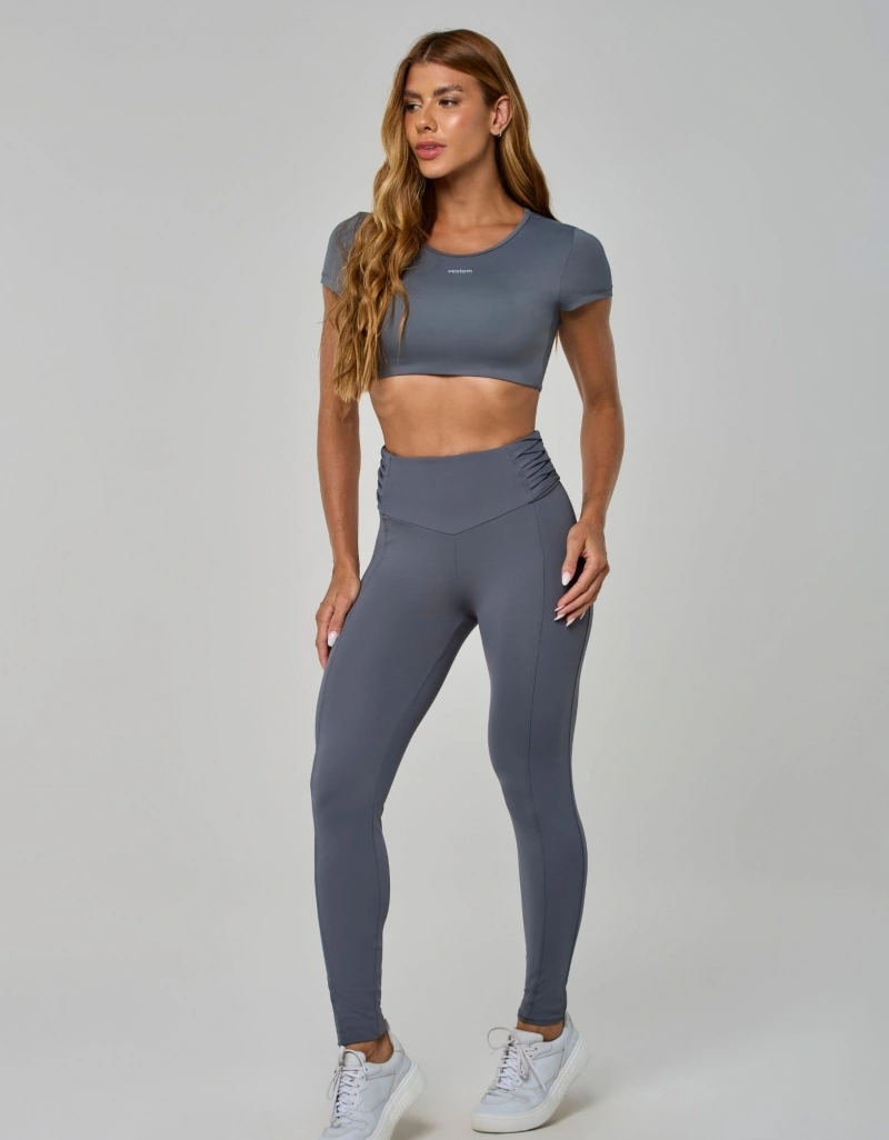 Vestem - Legging Nuance Shape Up com Cós Trançado Cinza Smoke - FS1640.I26.C0786