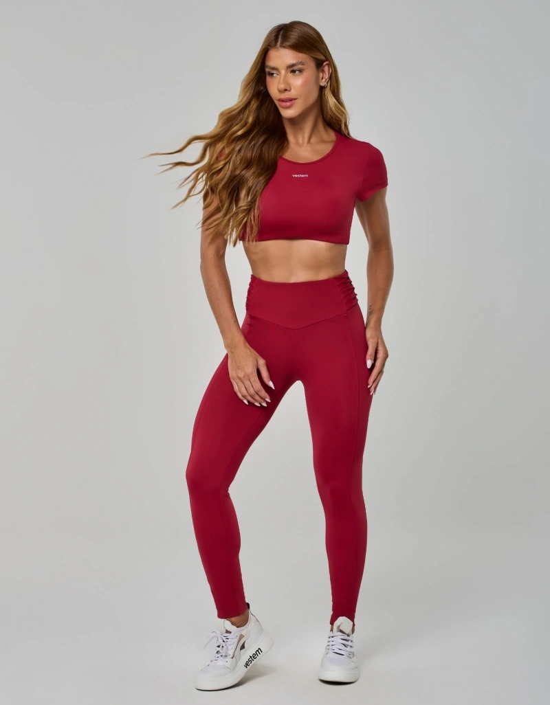 Vestem - Legging Nuance Shape Up com Cós Trançado Vermelho Valentino - FS1640.I26.C0583