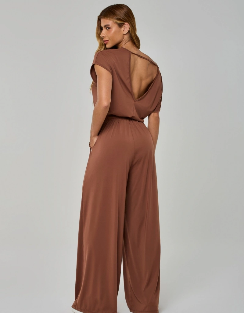 Vestem - Macacao Urban Fit Pantalona Marrom Cappuccino - MAC318.I26.C0648