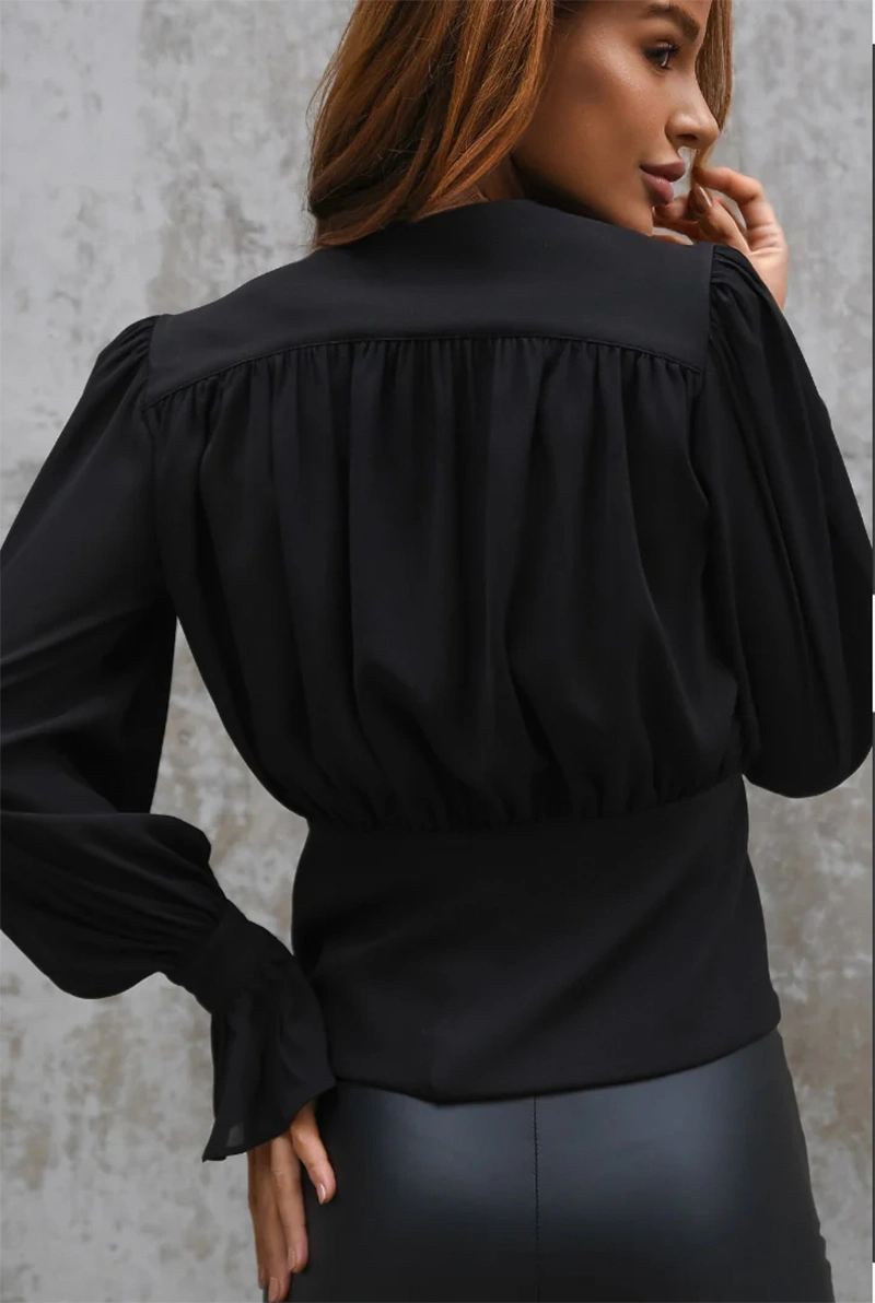 Dot Clothing - Blusa Dot Clothing Lua Manga Jabour Preto - 3018PRETO