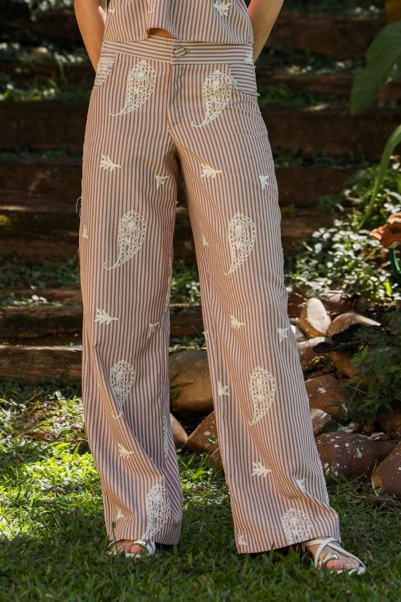N-BLOOM - Calça Reta Plumeria - B147