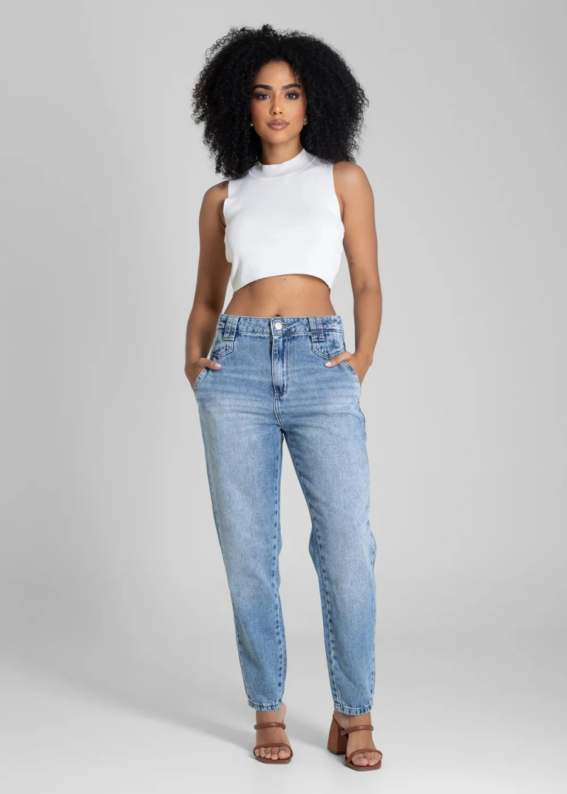 Sawary - Calça Jeans Sawary Mom Azul- 283209 - 283209