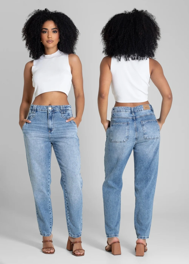 Sawary - Calça Jeans Sawary Mom Azul- 283209 - 283209