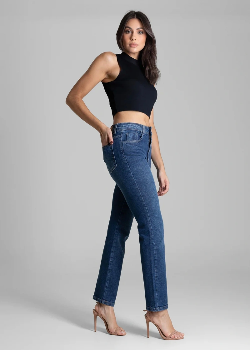 Sawary - Calça Jeans Sawary Reta Azul-283119 - 283119