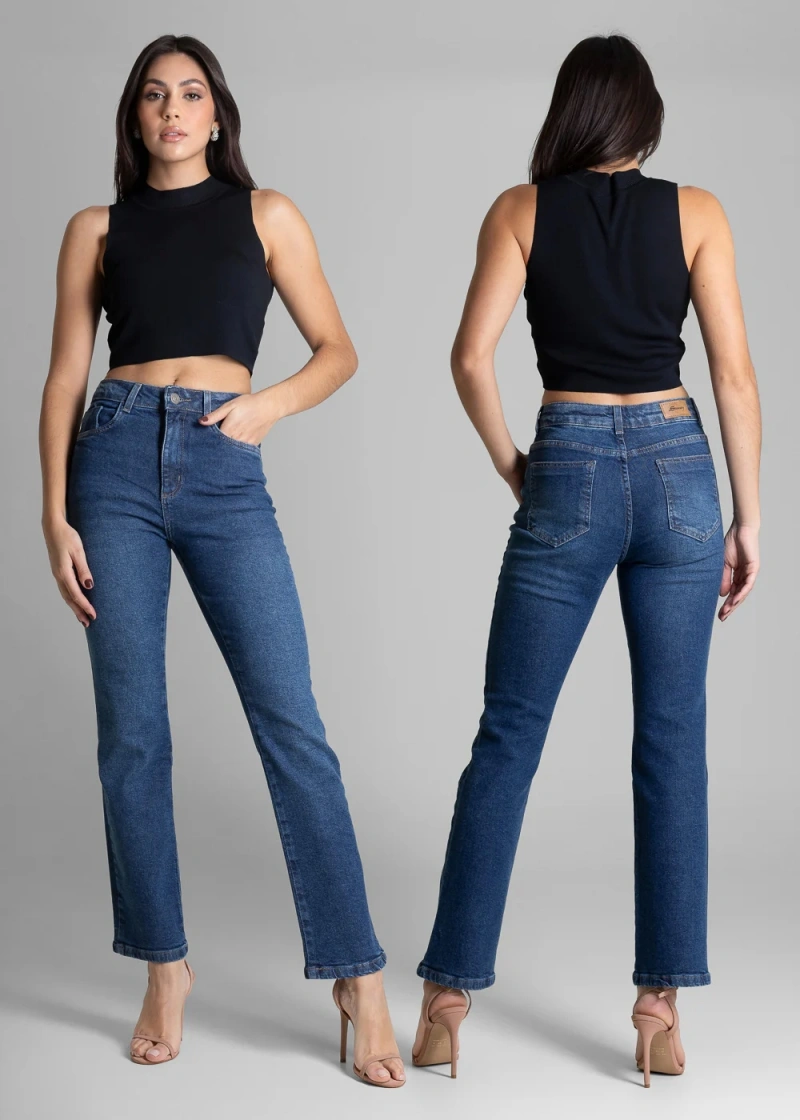 Sawary - Calça Jeans Sawary Reta Azul-283119 - 283119