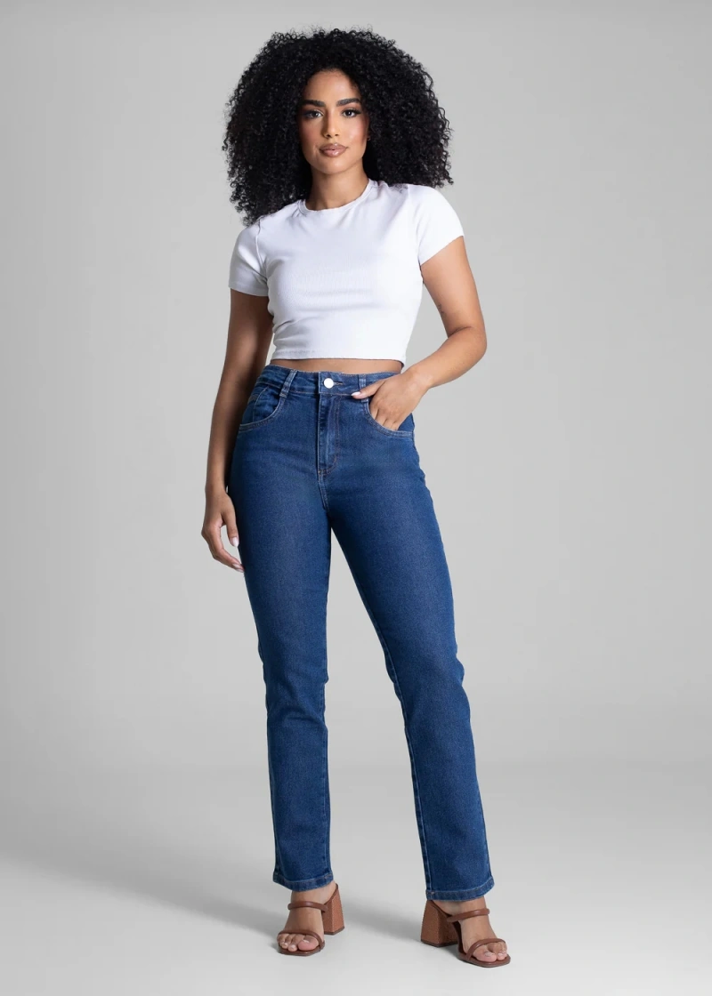 Sawary - Calça Jeans Sawary Reta Azul-282970 - 282970