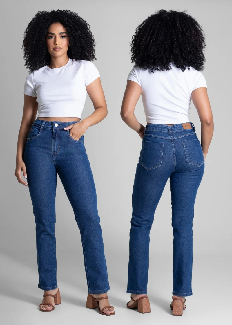 Sawary - Calça Jeans Sawary Reta Azul-282970 - 282970